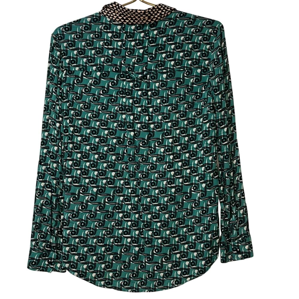 Maeve Anthropologie Roll Tab Long Sleeve Button Up Blouse Size 4 - Picture 2 of 6